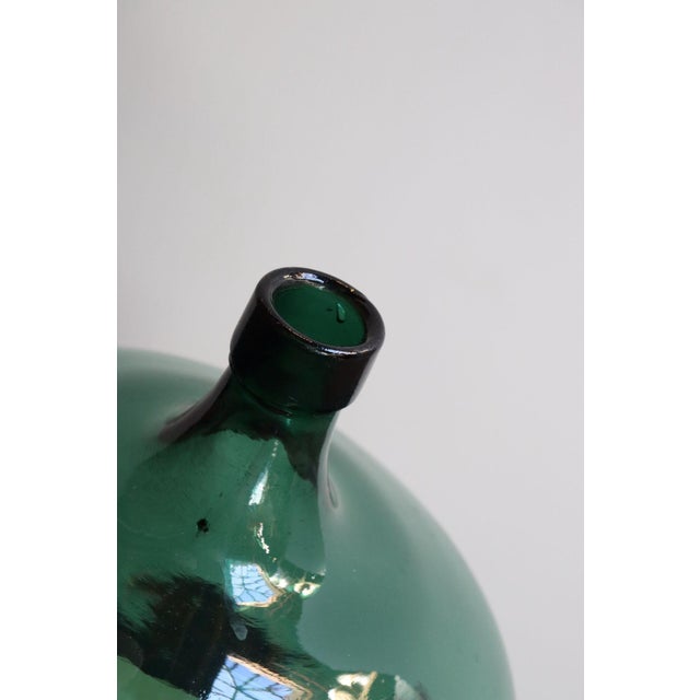 Large Vintage Teal Aqua Green French Demijohn / Carboy For Sale In New York - Image 6 of 12