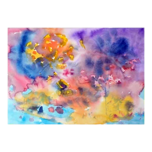 Multi-Color Abstract Watercolor by Les Anderson