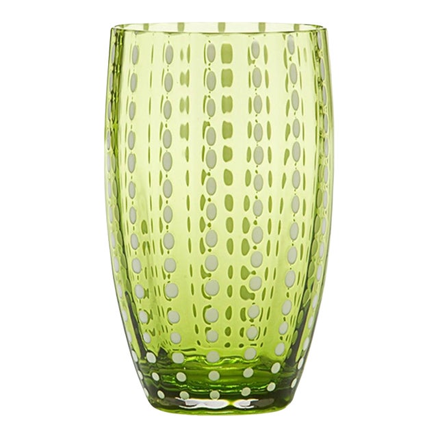 Zafferano 15oz Perle Beverage Glasses (Set of 2) - Apple Green For Sale