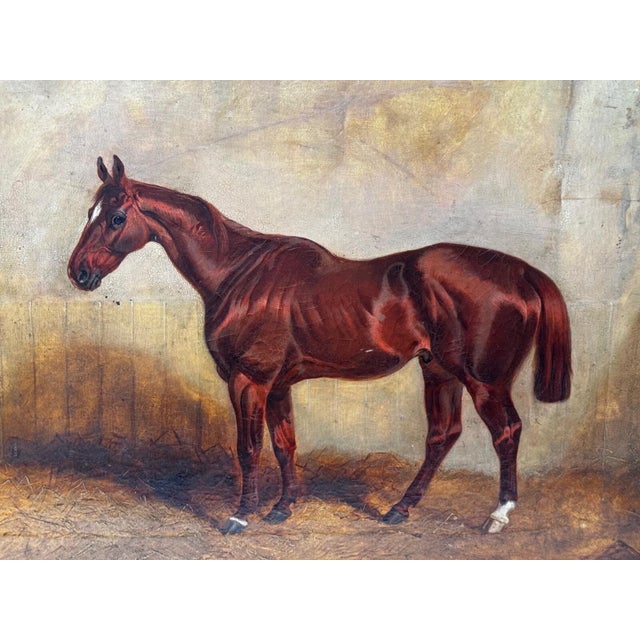 1843 Charles Bilger Spalding Chestnut Hunter British Equestrian Oil Painting Signed Early Victorian Sporting Portrait of a...