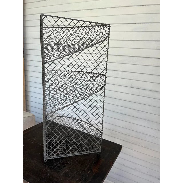 Antique Edwardian Wire Three-Tier Stand – English Metal Kitchen Display For Sale In Dallas - Image 6 of 12