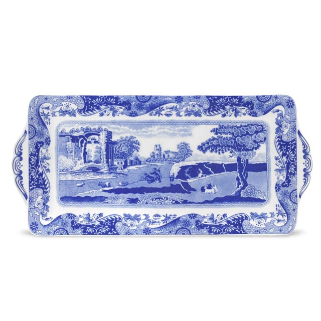 Spode Spode Blue Italian Sandwich Tray 13" For Sale - Image 4 of 4