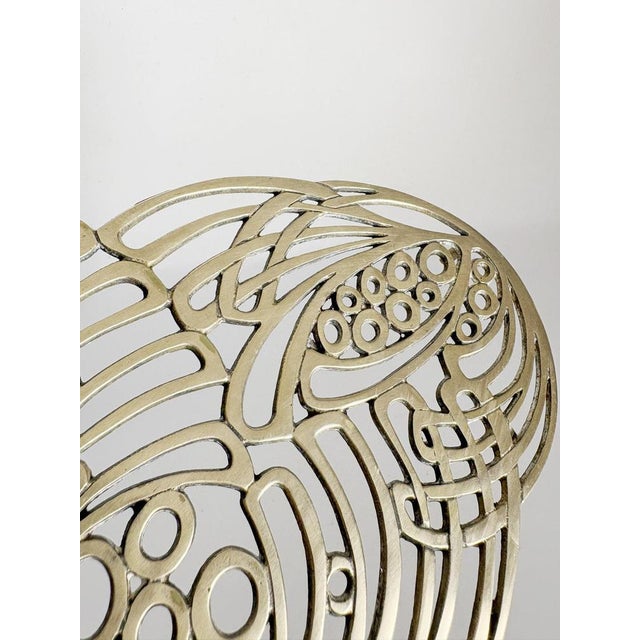 Brass Trivet with Art Nouveau Decoration, France, 1920s For Sale - Image 9 of 11