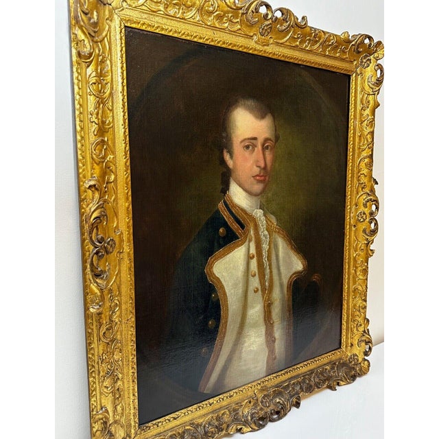 Wood 18th Century Georgian Naval Oil Portrait of Captain Gamaliel Nightingale For Sale - Image 7 of 18