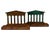 Striking pair of heavy cast metal Neoclassical temple facades modeled after a classical Greek or Roman Pantheon-style...