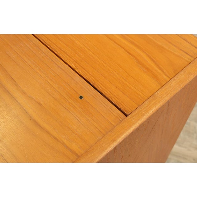 Brown Mid-Century Danish Modern Teak Writing Desk With Lift-Top Storage For Sale - Image 8 of 12