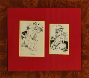 Turf Characters: The Aga Khan & Gordon Richards C1924 Pen & Ink Drawings