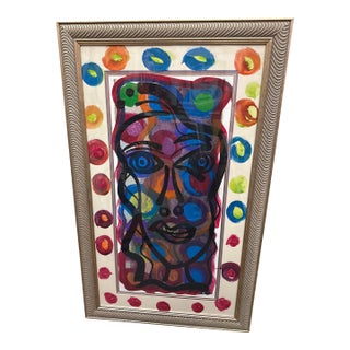 1970s Peter Robert Keil Colorful Abstract Painting For Sale