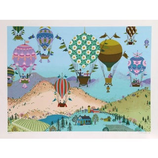 Jack Hofflander Vintage Spring Balloons Serigraph For Sale