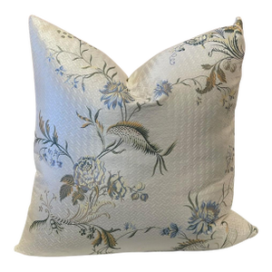 Traditional Silk Floral Throw Pillow