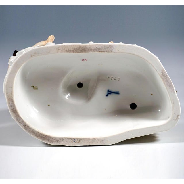 Blue Bacchant Group with Drunken Silenus on Donkey by E.A. Leuteritz for Meissen, 1870s For Sale - Image 8 of 9