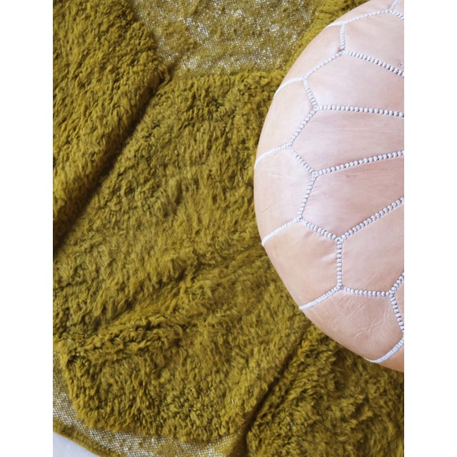 Chartreuse Moroccan Handwoven Wool Rug - 9.3 X 8.1 Ft For Sale - Image 8 of 8