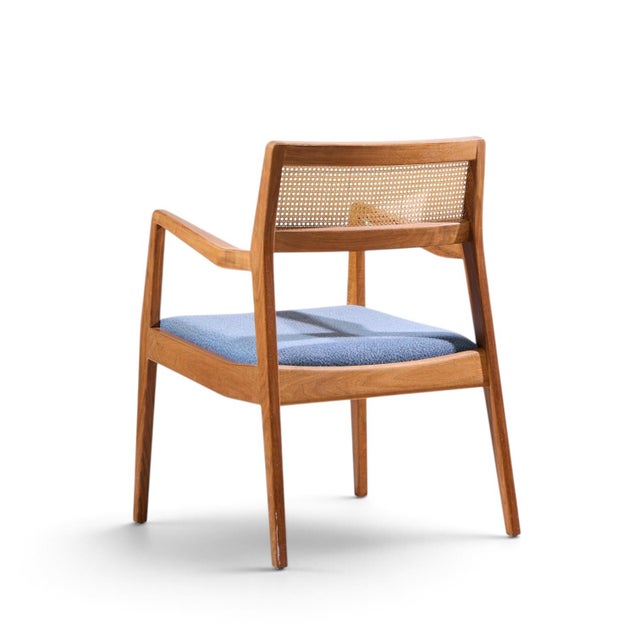 Brown Jens Risom Model C-140 Mid Century Playboy Walnut and Cane Dining Chairs - Set of 8 For Sale - Image 8 of 12