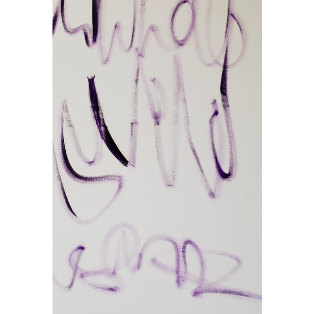 "Proto Text 3 / Purple" - Large Abstract Oil Painting by Simon Findlay For Sale - Image 17 of 17