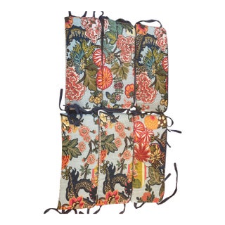 Schumacher Chiang Mai Dragon Pillows With Ties For Sale