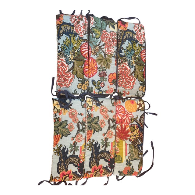 Schumacher Chiang Mai Dragon Pillows With Ties For Sale