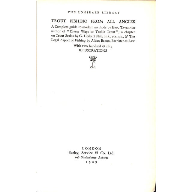 White "The Lonsdale Library: Trout Fishing From All Angles" 1929 Taverner, Eric For Sale - Image 8 of 11