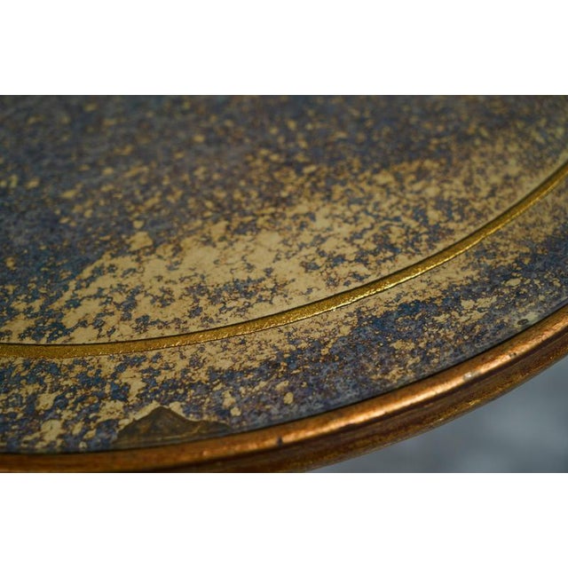 Metal Mid-Century Side Table in Wrought Iron and Verre Eglomisé, 1940s For Sale - Image 7 of 17