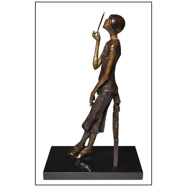The artwork here, "Evening Drag", is a wonderful depiction of a woman casually smoking a cigarette, that was designed with...