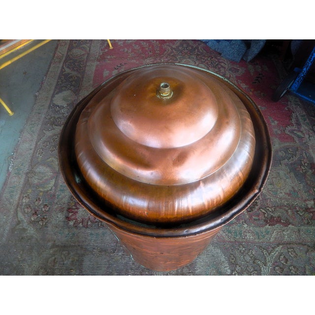 Rustic Early 20th Century Copper Lidded Wash Barrel - Firewood Holder For Sale - Image 3 of 11