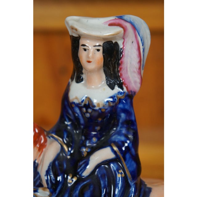 Antique Staffordshire Porcelain Duchess of Cambridge Horseback Figurine For Sale - Image 9 of 11