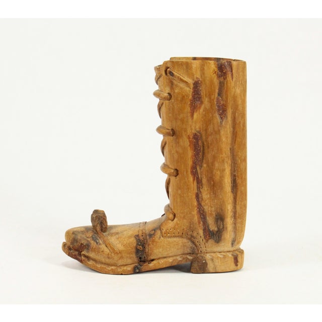 Mid 20th Century Miniature Novelty Carved Wooden Boot, Mouse Man of London Style For Sale - Image 5 of 12