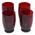 1950s Baltic Royal Ruby by Anchor Hocking Hand Blown 4pc Goblet Set For Sale