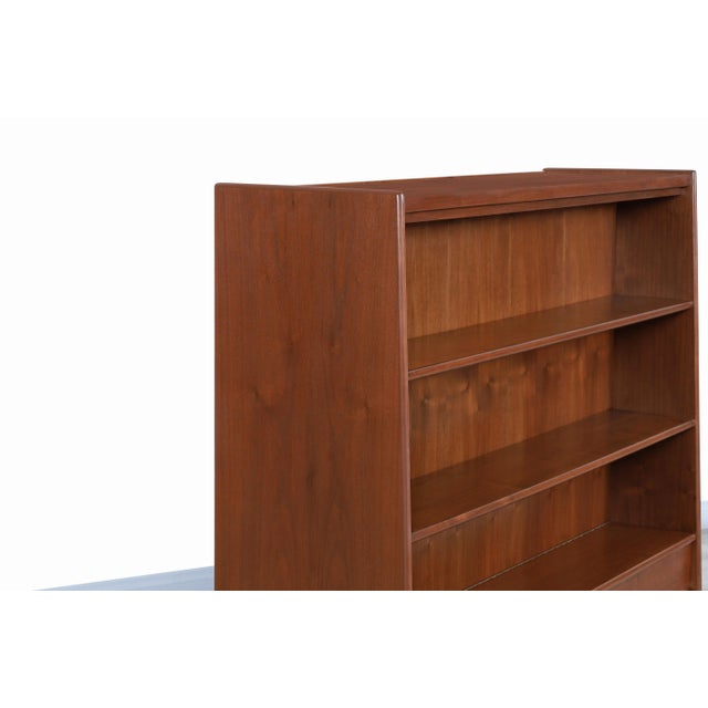 Mid-Century Modern Walnut Drop-Front Dry Bar Cabinet With Shelving For Sale - Image 11 of 13