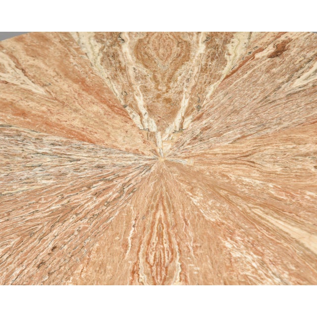 Mid Century Round Marble Top Coffee Table With Chrome Base For Sale - Image 9 of 10