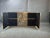 Glass Italian Sideboard Hand-Painted Marble-Effect Glass With 3 Doors For Sale - Image 7 of 11
