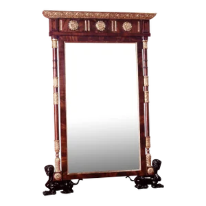 Italian Neoclassical Burton-Ching Walnut & Giltwood Ebony Mirror - Piedmonte