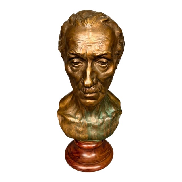 19th-Century Bronze Bust Signed A. Q. Harise, Circa 1840 For Sale