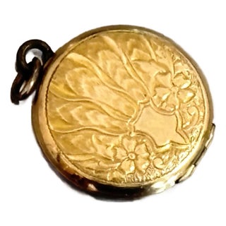 1930s-40s Gold-Plated Locket Pendant For Sale