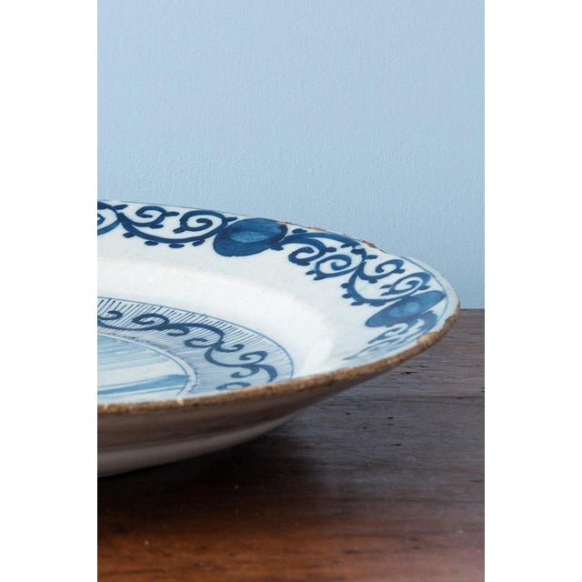 Ceramic 18th Century Dutch Delft Blue and White Landscape Dishes, Set of 2 For Sale - Image 7 of 12
