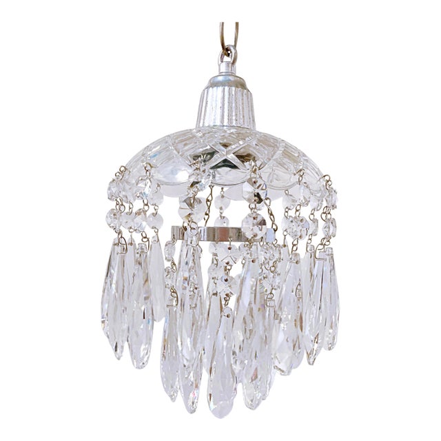 Vintage Layered Chandelier With Cut Glass Dish For Sale