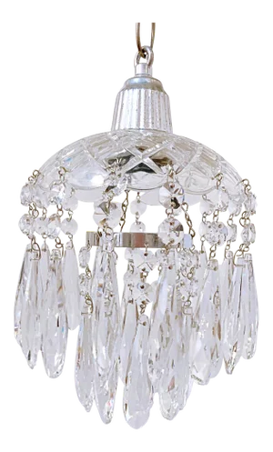 Vintage Layered Chandelier With Cut Glass Dish