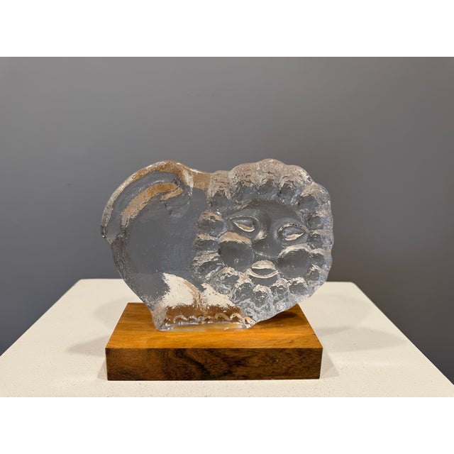Vintage Glass Lion by Lars Hellsten, 1960, in Very Good conditions. Designed 1960 to 1969 I have official proof of...