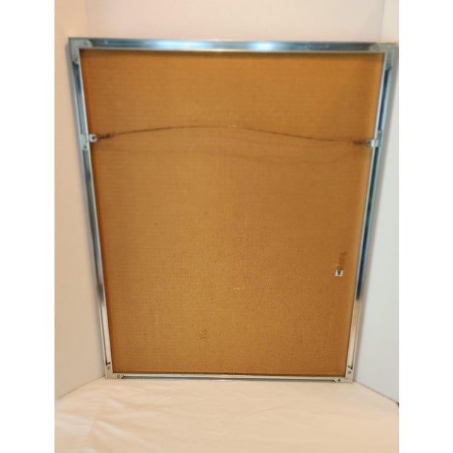 Metal Joel Zaretsky Signed Mixed Media Abstract Wall Art Framed 24x20 Textured For Sale - Image 7 of 10