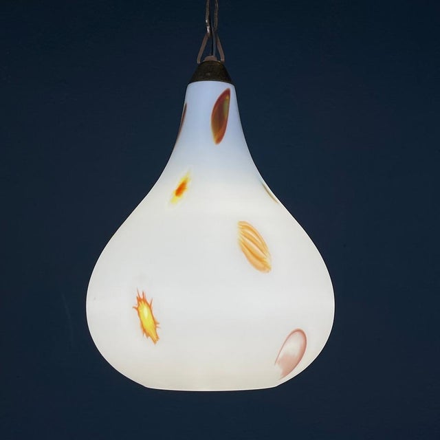 Mid-Century Modern Opaline Murano Glass Pendant Lamp from Stilnovo, 1950s For Sale - Image 12 of 15