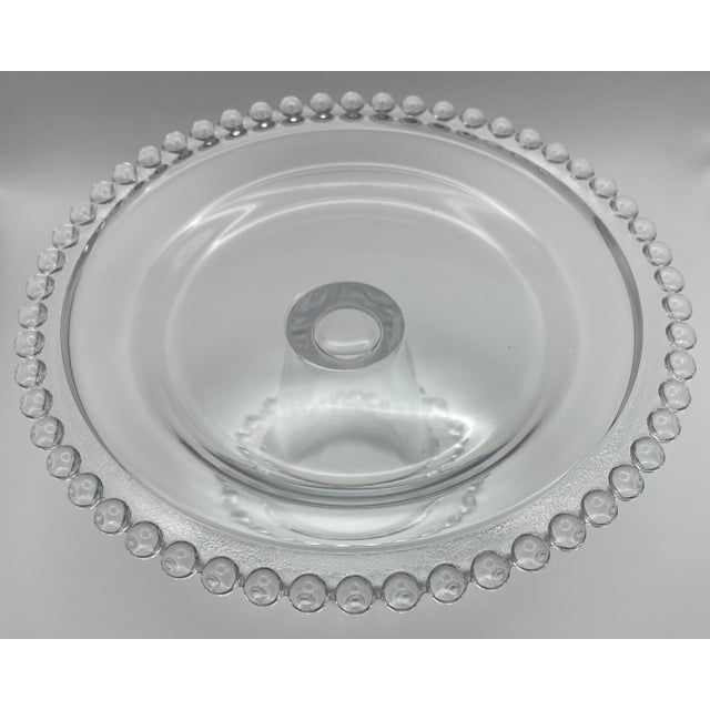 Glass Vintage Candlewick Dessert Stand For Sale - Image 7 of 9