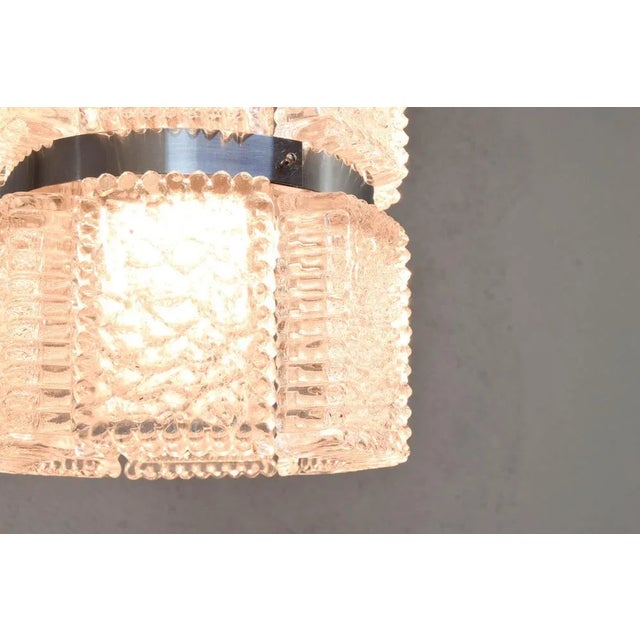 Metal Mid-Century Modern Textured Crystal Chandelier from Kaiser Leuchten, Germany, 1960 For Sale - Image 7 of 9