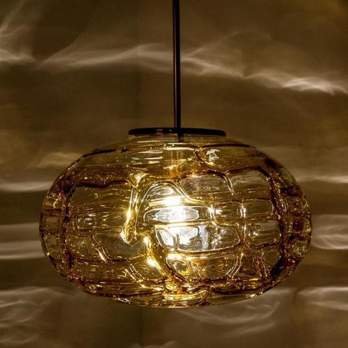 Amber Murano Glass Pendant Lamps, 1960s, Set of 2 For Sale - Image 10 of 18