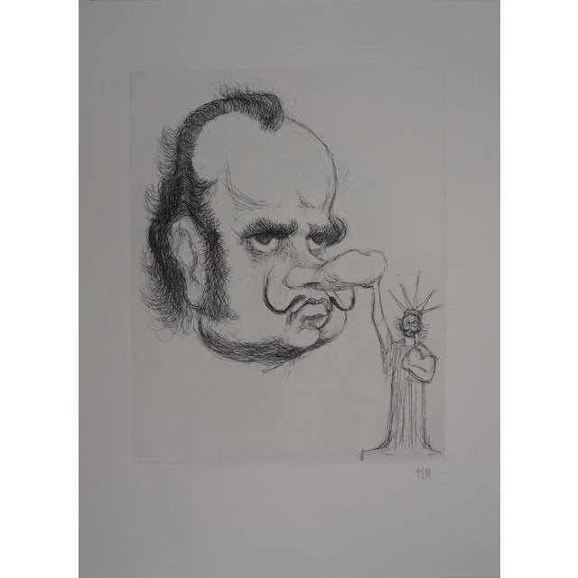 Tim, Dali as Richard Nixon, Original Signed Etching For Sale - Image 6 of 6