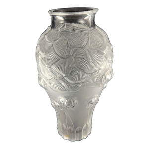 Vintage Lalique "Giverny" Crystal Vase 11" Signed Excellent - Retired