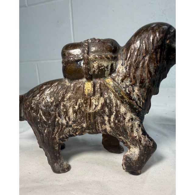 Metal Antique Early 1900's Cast Iron St Bernard Dog Pack Still Coin Bank a.c. Williams For Sale - Image 7 of 10
