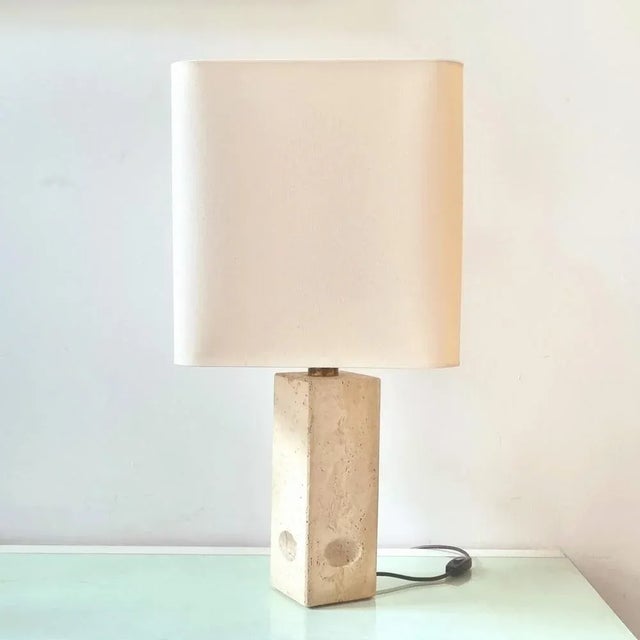 Large Italian Table Lamp in Travertine from Fratelli Mannelli, 1970s For Sale - Image 5 of 13