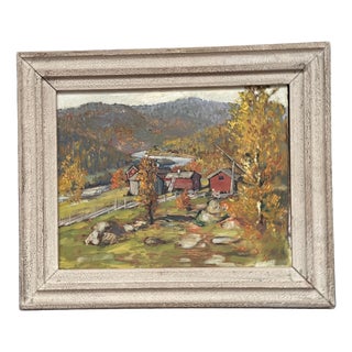 Hundt, Landscape, 1960s, Oil on Panel, Framed For Sale