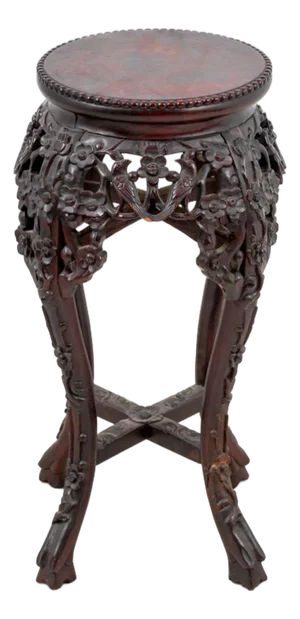 Chinese Carved Hardwood Pedestal Table