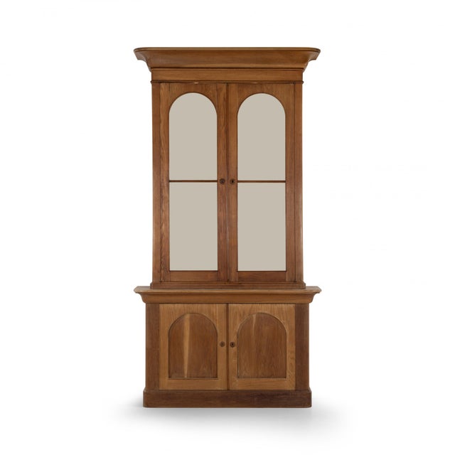 John Dickinson attributed Monumental Cabinet for the Historic Firehouse, San Francisco: Cabinet is made of Oak and glass...