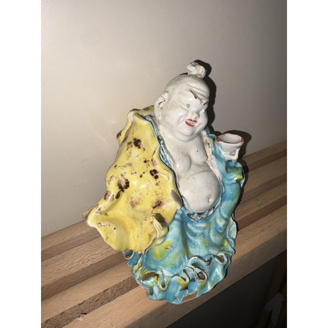 Antique handmade Buddha height 13 cm, width 14 cm, depth 12 cm